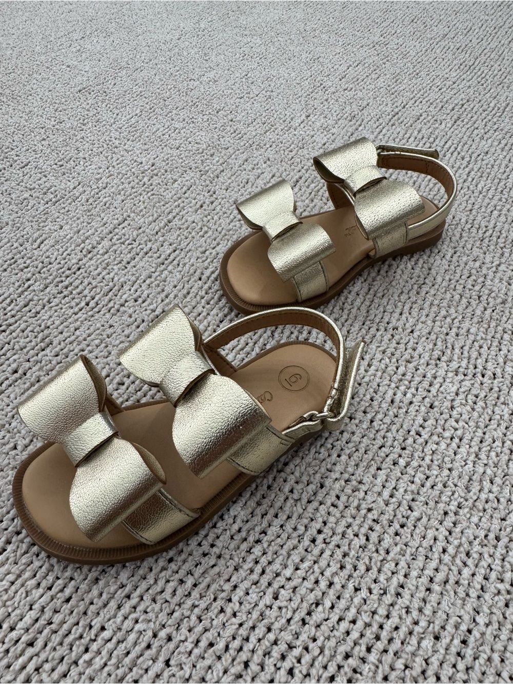 Cat & Jack Metallic Gold Bow Toddler Sandals